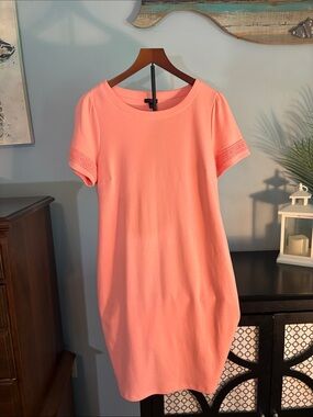 Talbots Coral Pink Short Sleeve Shift Dress